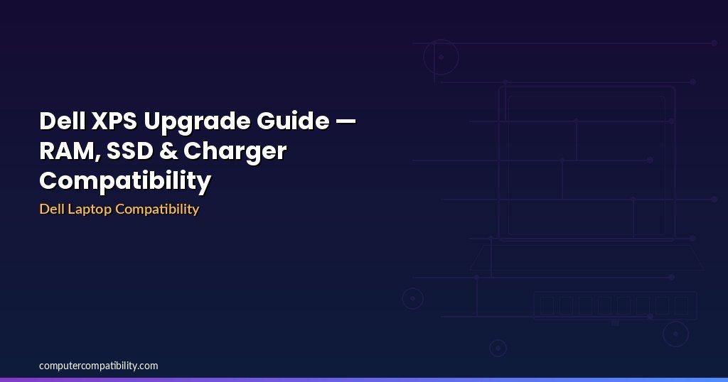 Dell XPS Upgrade Guide — RAM, SSD & Charger Compatibility (2026)