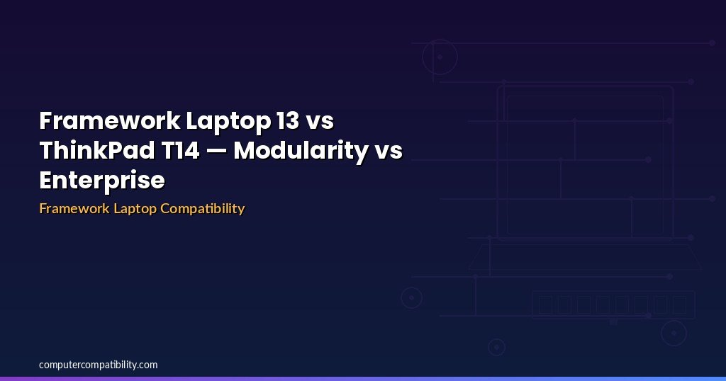 Framework Laptop 13 vs ThinkPad T14 (2026) — Modularity vs Enterprise