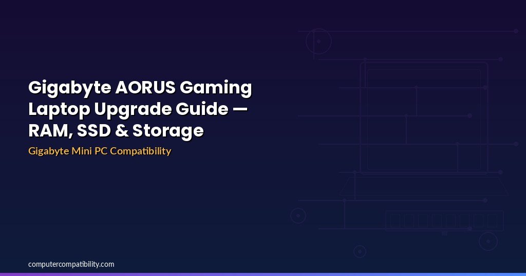 Gigabyte AORUS Gaming Laptop Upgrade Guide — RAM, SSD & Storage