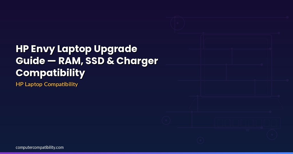 HP Envy Laptop Upgrade Guide — RAM, SSD & Charger Compatibility