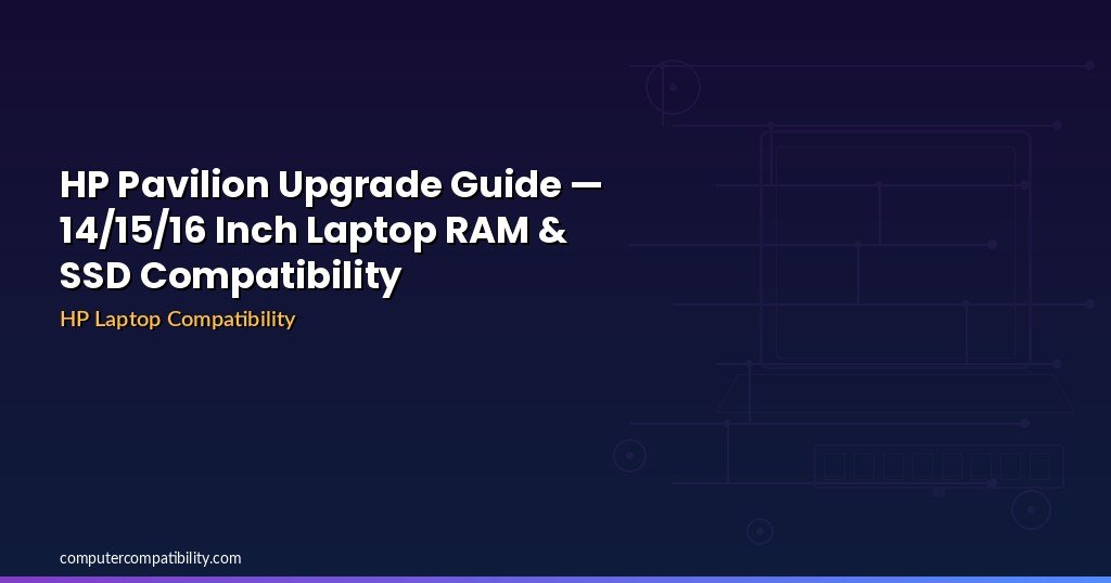 HP Pavilion Upgrade Guide — 14/15/16 Inch Laptop RAM & SSD Compatibility