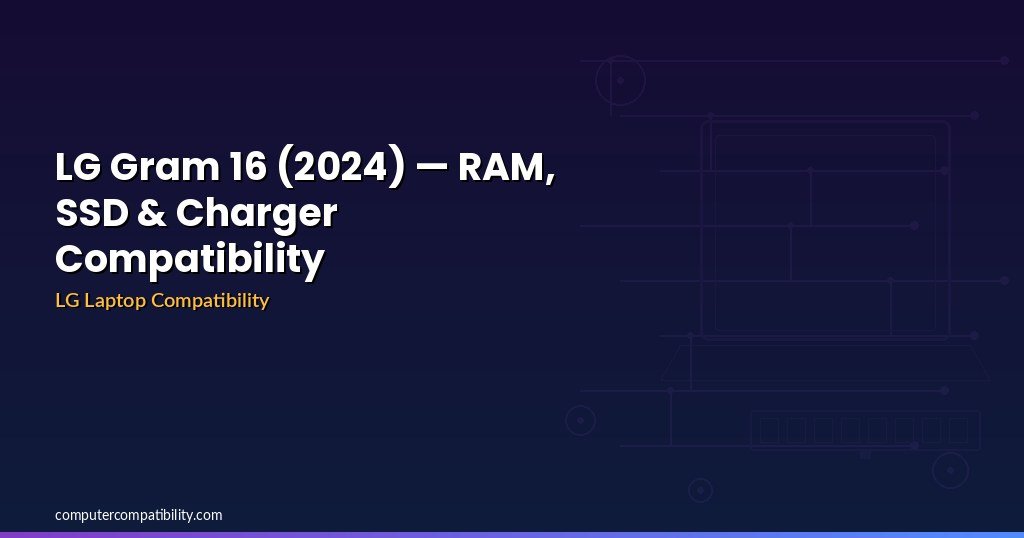 LG Gram 16 (2024) — RAM, SSD & Charger Compatibility