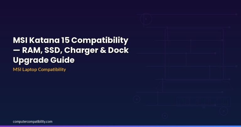 MSI Katana 15 Compatibility — RAM, SSD, Charger & Dock Upgrade Guide ...