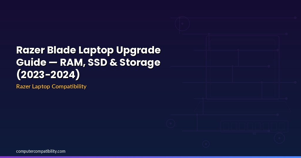 Razer Blade Laptop Upgrade Guide — RAM, SSD & Storage (2023-2024)