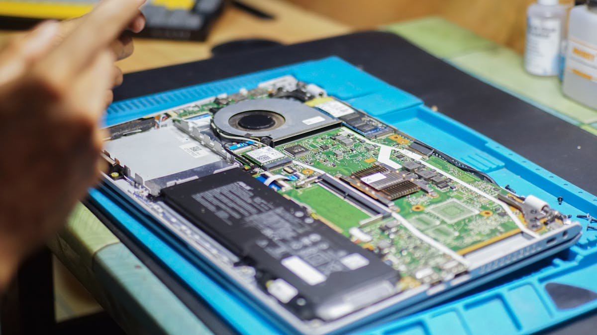 Laptop being upgraded with new components